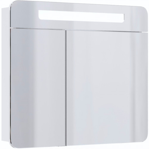 Зеркальный шкаф Onika Неаполь 80.01 208094 с подсветкой Белый МДФ / ЛДСП, стекло