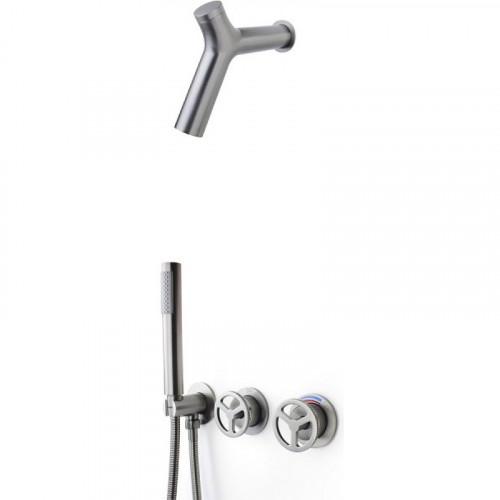 Душевая система Bronze de Luxe Liberty 5011GG-P Графит латунь встраиваемый