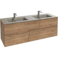 Раковина Jacob Delafon Sherwood 140 EB1832RU-DE5 двойная Базальт матовый стекло полувстраиваемая