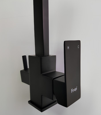 Смеситель для кухни Frap H802-6 F43802-6 Черный матовый нержавеющая сталь