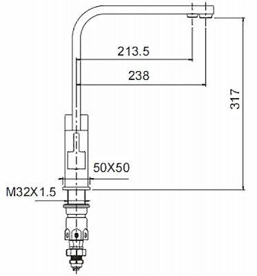 Смеситель для кухни Frap H802-6 F43802-6 Черный матовый нержавеющая сталь