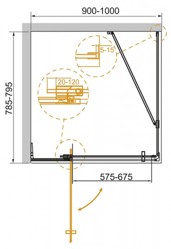Душевой уголок Cezares Slider 100x80 SLIDER-AH-1-80-90/100-BR-GM профиль цвет Оружейная сталь стекло бронзовое