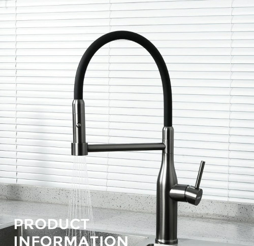 Смеситель для кухни Gappo G4398-51 Графит Черный нержавеющая сталь