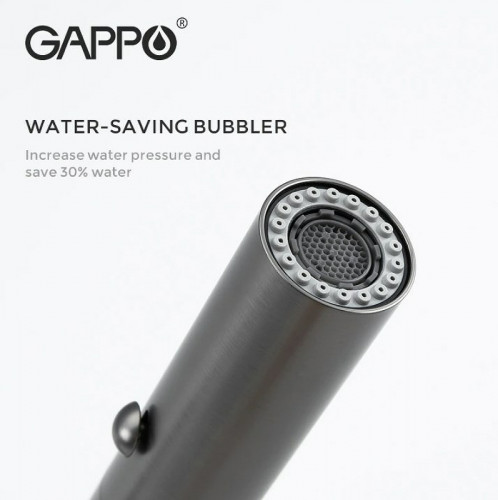 Смеситель для кухни Gappo G4398-51 Графит Черный нержавеющая сталь