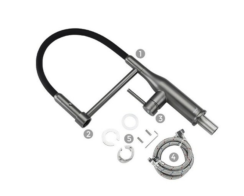 Смеситель для кухни Gappo G4398-51 Графит Черный нержавеющая сталь