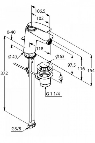 Смеситель для биде Kludi Balance 522160575 Хром латунь