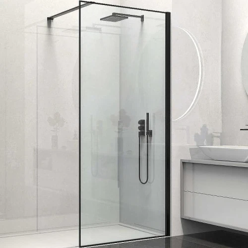 Душевая перегородка Vincea Walk-In 90 VSW-1HS900CLB профиль Черный матовый стекло прозрачное