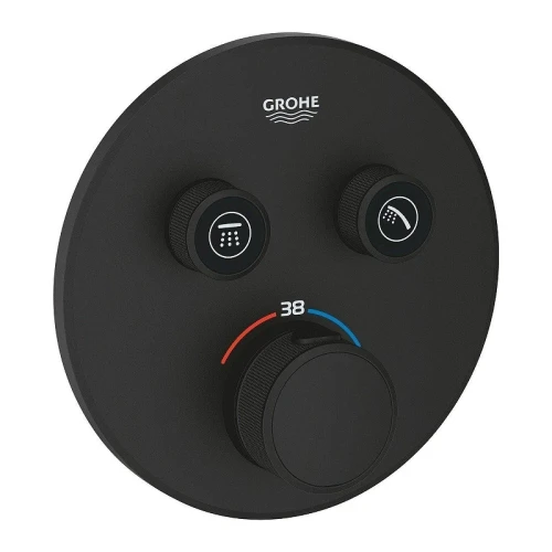 Смеситель для душа Grohe Grohtherm SmartControl 29507KF0 с термостатом цвет Черный матовый