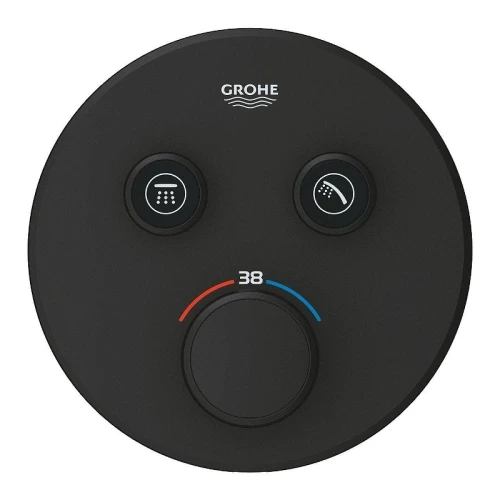 Смеситель для душа Grohe Grohtherm SmartControl 29507KF0 с термостатом цвет Черный матовый