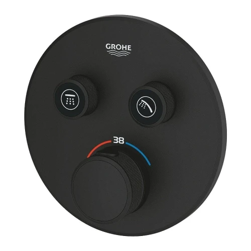 Смеситель для душа Grohe Grohtherm SmartControl 29507KF0 с термостатом цвет Черный матовый