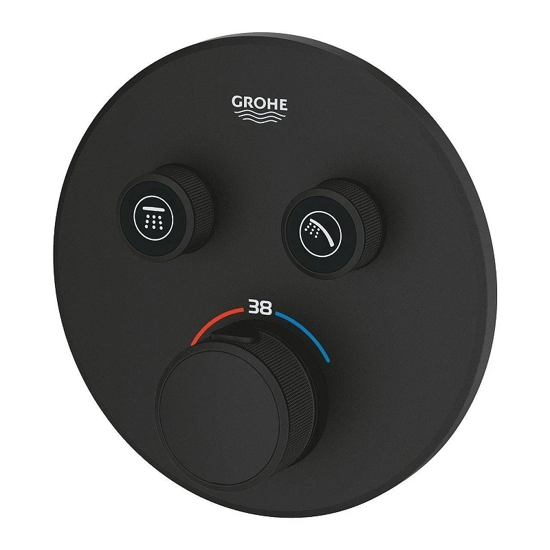 Смеситель для душа Grohe Grohtherm SmartControl 29507KF0 с термостатом цвет Черный матовый