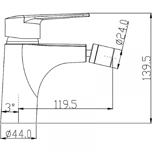 Смеситель для биде Swedbe Mars 1740 Хром латунь