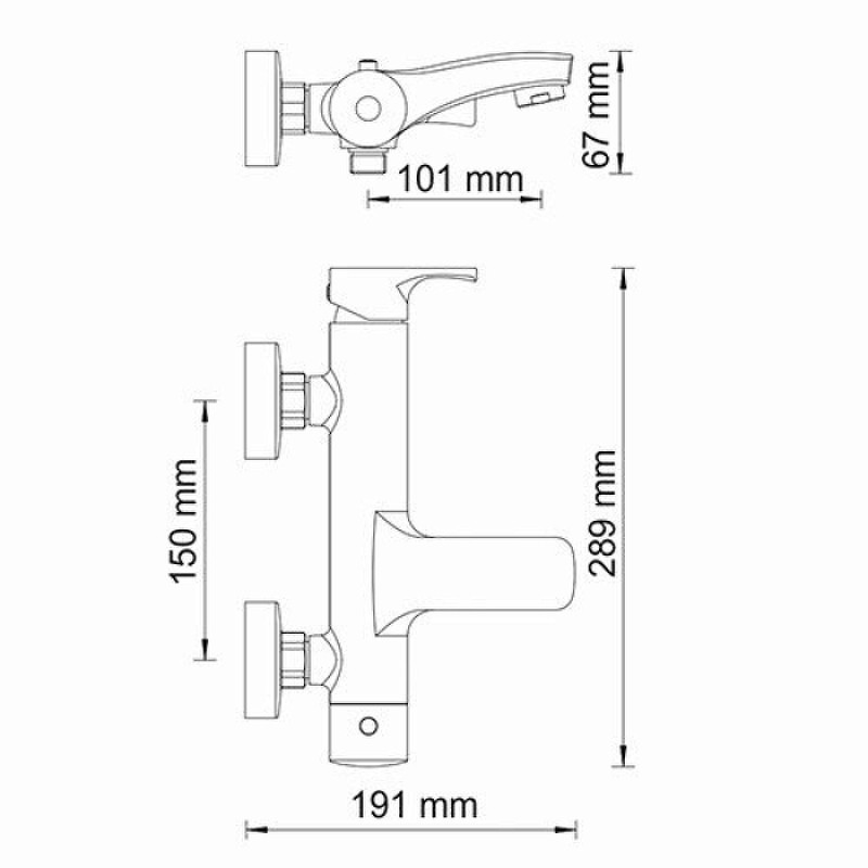Смеситель для ванны WasserKRAFT Berkel 4801 Хром латунь на стену