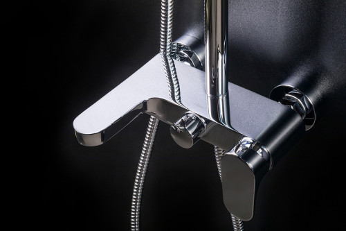 Смеситель для ванны Boheme Spectre 453-GM Оружейная сталь латунь на стену