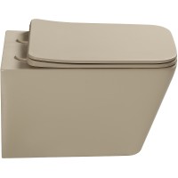 Унитаз SantiLine SL-5007BG подвесной Бежевый матовый с сиденьем Микролифт фаянс подвесной
