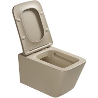 Унитаз SantiLine SL-5007BG подвесной Бежевый матовый с сиденьем Микролифт фаянс подвесной