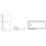 Шторка на ванну Jacob Delafon Odeon Up 80x145 E4932-BL профиль Черный матовый стекло прозрачное
