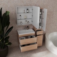 Тумба под раковину Style Line Атлантика 70 Люкс Plus СС-00002341 подвесная Ясень перламутр МДФ / ЛДСП