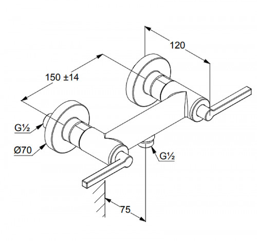 Смеситель для душа Kludi Nova Fonte 207100515 Хром латунь на стену