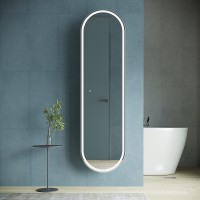 Шкаф пенал Creto Berry 45 18-4501600WH с подсветкой Белый МДФ / ЛДСП, стекло