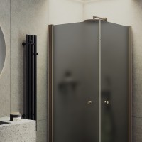 Душевой уголок Maybah Glass MGY-1299-2 900x900x1980 на монопетлях Бронза стекло графитовое матовое
