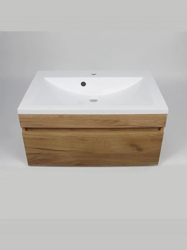 Тумба с раковиной Uperwood Eva 75 3930313471 подвесная цвет Крафт Табачный
