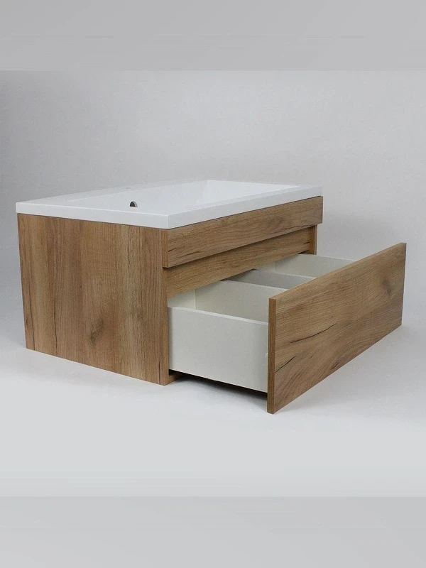 Тумба с раковиной Uperwood Eva 75 3930313471 подвесная цвет Крафт Табачный