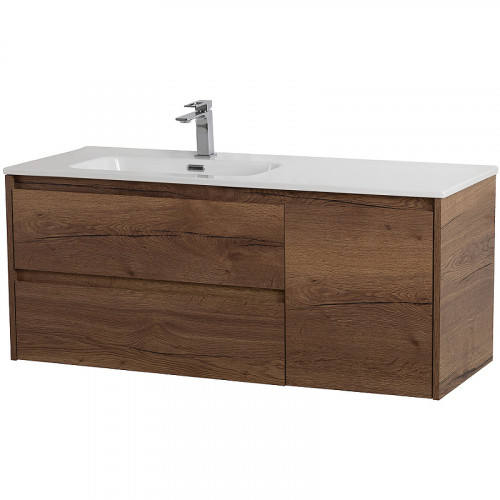 Тумба под раковину BelBagno Kraft 120 L KRAFT-1200-2C-1A-SO-RT-L подвесная Rovere Tabacco МДФ / ЛДСП