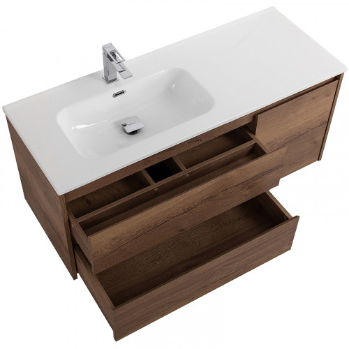 Тумба под раковину BelBagno Kraft 120 L KRAFT-1200-2C-1A-SO-RT-L подвесная Rovere Tabacco МДФ / ЛДСП
