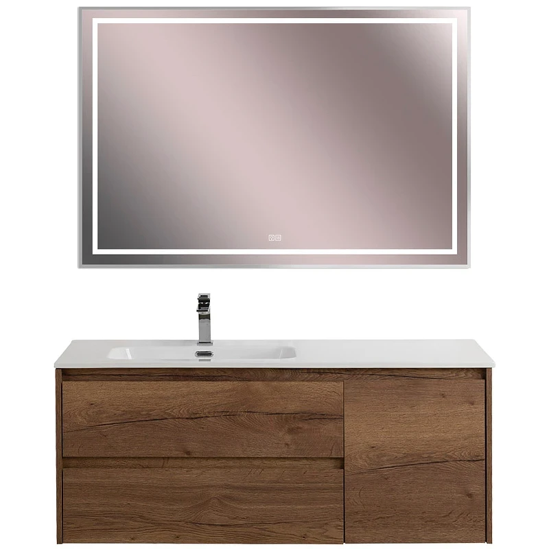 Тумба под раковину BelBagno Kraft 120 L KRAFT-1200-2C-1A-SO-RT-L подвесная Rovere Tabacco МДФ / ЛДСП