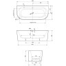 Акриловая ванна Cezares Metauro 180x80 METAURO-INT-Wall-180-80-60-G-W-MATT Серая матовая Белая матовая без гидромассажа