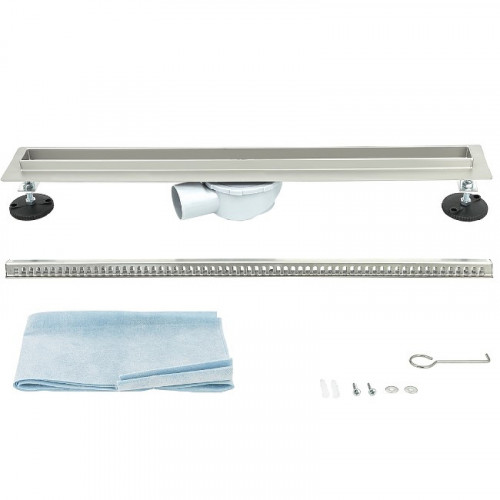 Душевой лоток ALMAes Bajo 80 BG80CH с решеткой Нержавеющая сталь