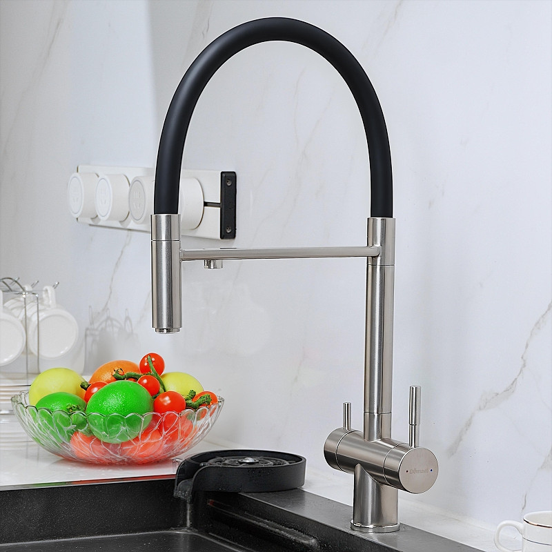 Смеситель для кухни Domaci Ливорно D8644BR цвет Сталь