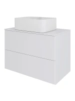 Тумба с раковиной Orange Otto 75 Ot-75TuMDF+B02-460W подвесная цвет Белый глянец