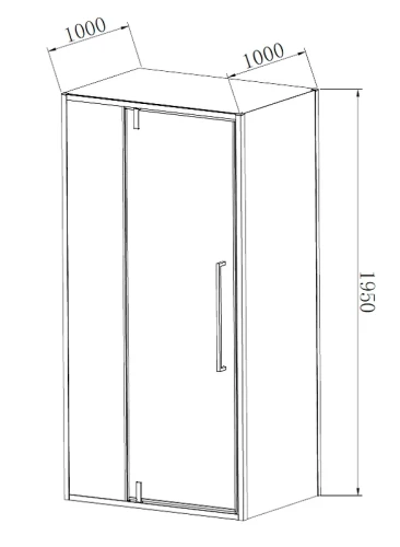 Душевой уголок Vincea Slim-N 120x100 VSR-4SNP1012CLB профиль Черный стекло прозрачное