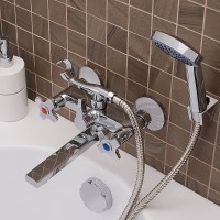 Смеситель для ванны Ростовская Мануфактура Сантехники SL115-142E универсальный Хром на стену