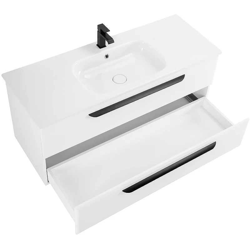 Тумба под раковину Cezares Eco-Cer 120 ECO-CER-1200-2C-SO-BO подвесная Bianco Opaco без ручек МДФ / ЛДСП
