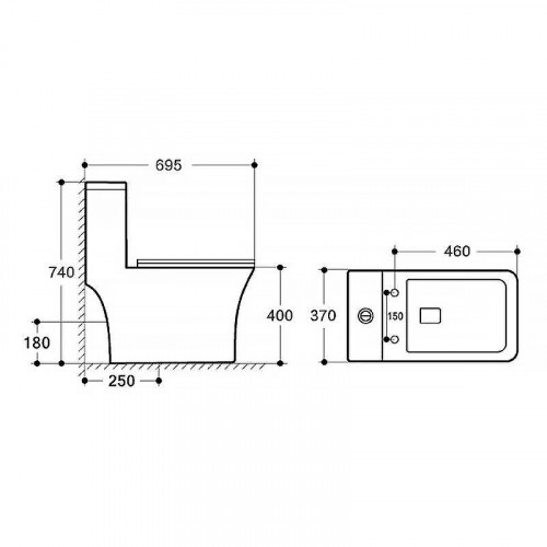 Унитаз моноблок Azario Teano AZ-8621 с сиденьем Микролифт