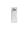 Чугунная ванна Vinsent Veron Concept 170x70 VCO1707042H/VH0012GD-AS цвет Белый с квадратными золотыми ручками и антискользящим покрытием