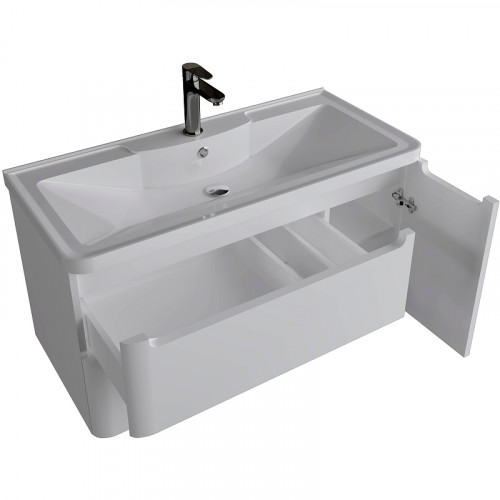 Тумба под раковину Grossman Адель 100 1010001 подвесная Белая МДФ / ЛДСП