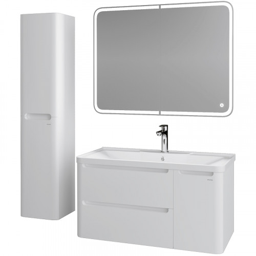 Тумба под раковину Grossman Адель 100 1010001 подвесная Белая МДФ / ЛДСП