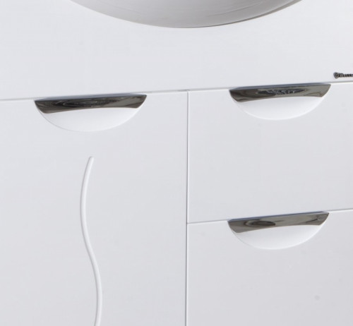 Тумба под раковину Bellezza Глория 85 4638514100013 с бельевой корзиной Белая МДФ / ЛДСП