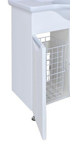 Тумба под раковину Bellezza Глория 85 4638514100013 с бельевой корзиной Белая МДФ / ЛДСП