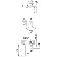 Смеситель для раковины Cezares Porta PORTA-BLI2-SR Sunrise латунь встраиваемый