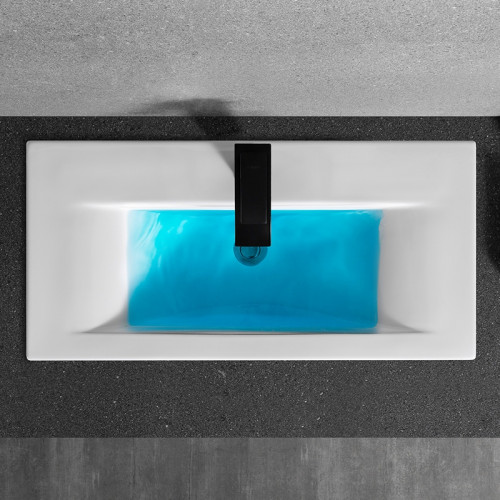 Раковина CeramaLux 80 9393-80 Белая фаянс полувстраиваемая