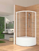 Душевой уголок Melodia della vita Segment High 80x80 MSETWSH8080Twt профиль Белый стекло прозрачное