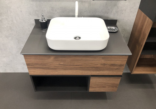 Тумба с раковиной Comforty Штутгарт 90 00-00002868 подвесная Дуб темно-коричневый Черная матовая МДФ / ЛДСП