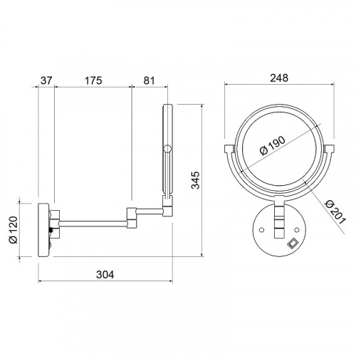 Косметическое зеркало Timo Saona 13376/19 с подсветкой цвет Розовое золото