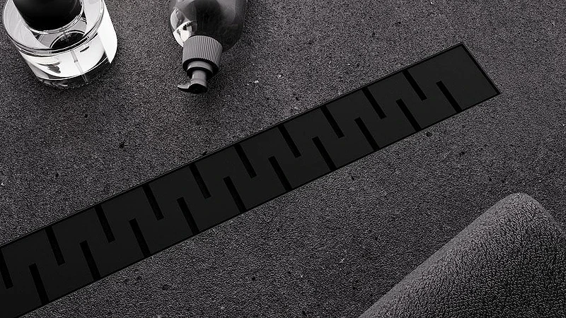Душевой лоток Veconi Stesso Line Black 700 VSL700B с решеткой цвет Черный матовый