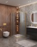 Душевой уголок Cezares Molveno 90x90 MOLVENO-A-2-90-P-BORO профиль Брашированное золото стекло рифленое